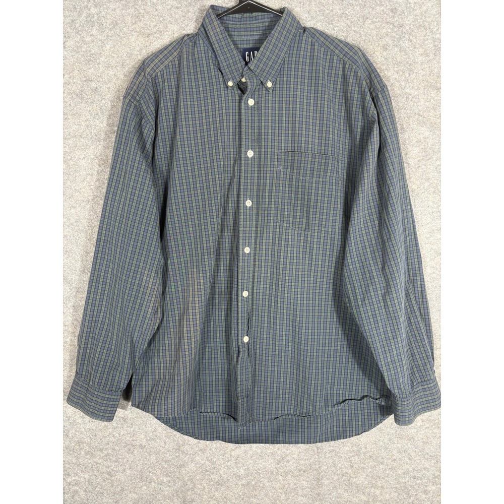 GAP Mens Plaid Button Down Shirt Long Sleeve Casual Top Size L